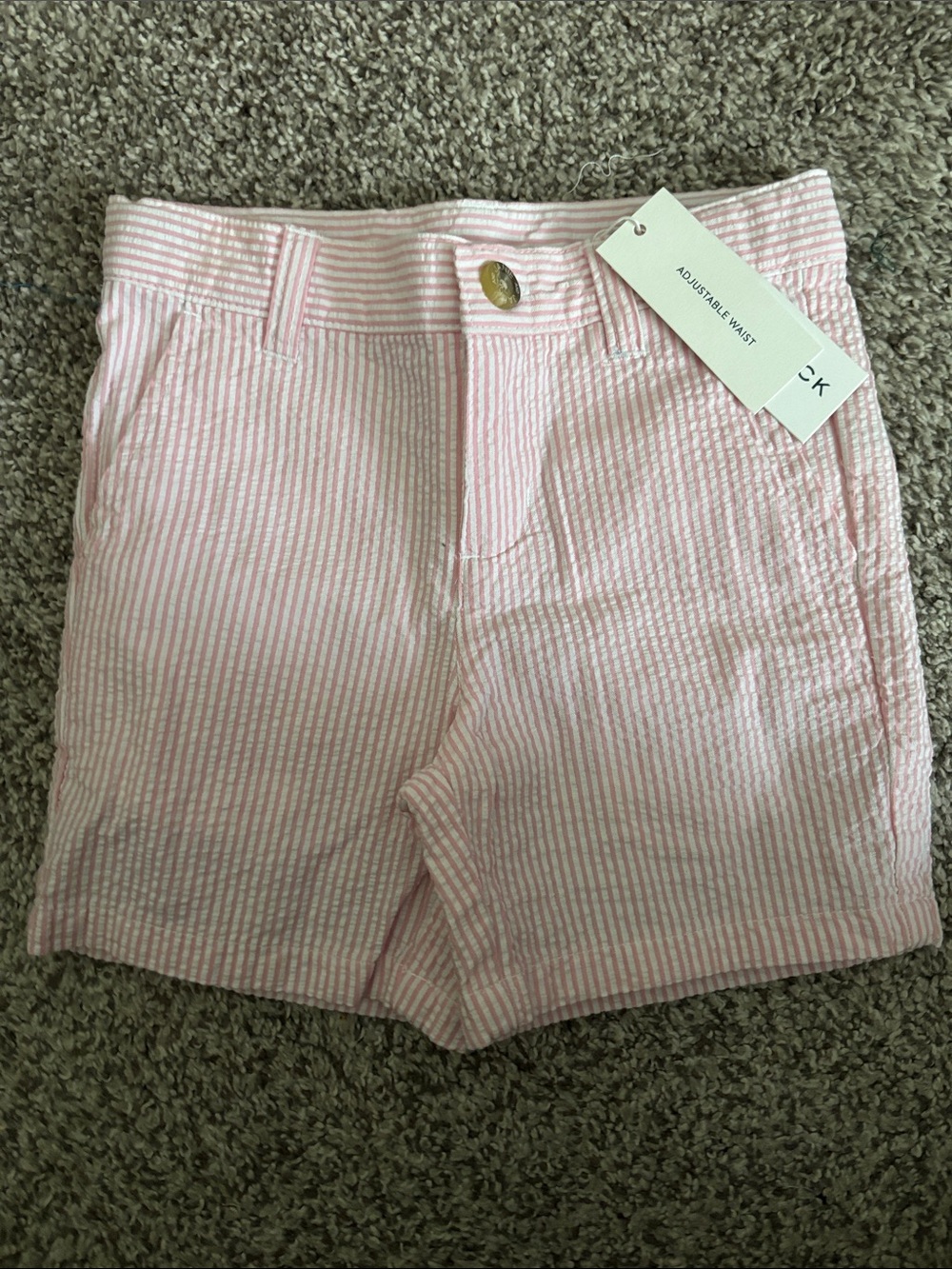 Janie and Jack Pink Seersucker High-Waist Girls' Shorts